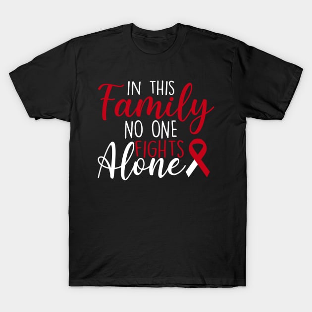 Family Head and Neck Cancer Support no one Fight Alone T-Shirt by followthesoul